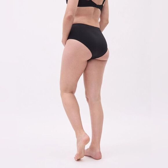 New Thyme Maternity Size XXL Black High-Waist Bikini Bottom With Shirring - Picture 4 of 9